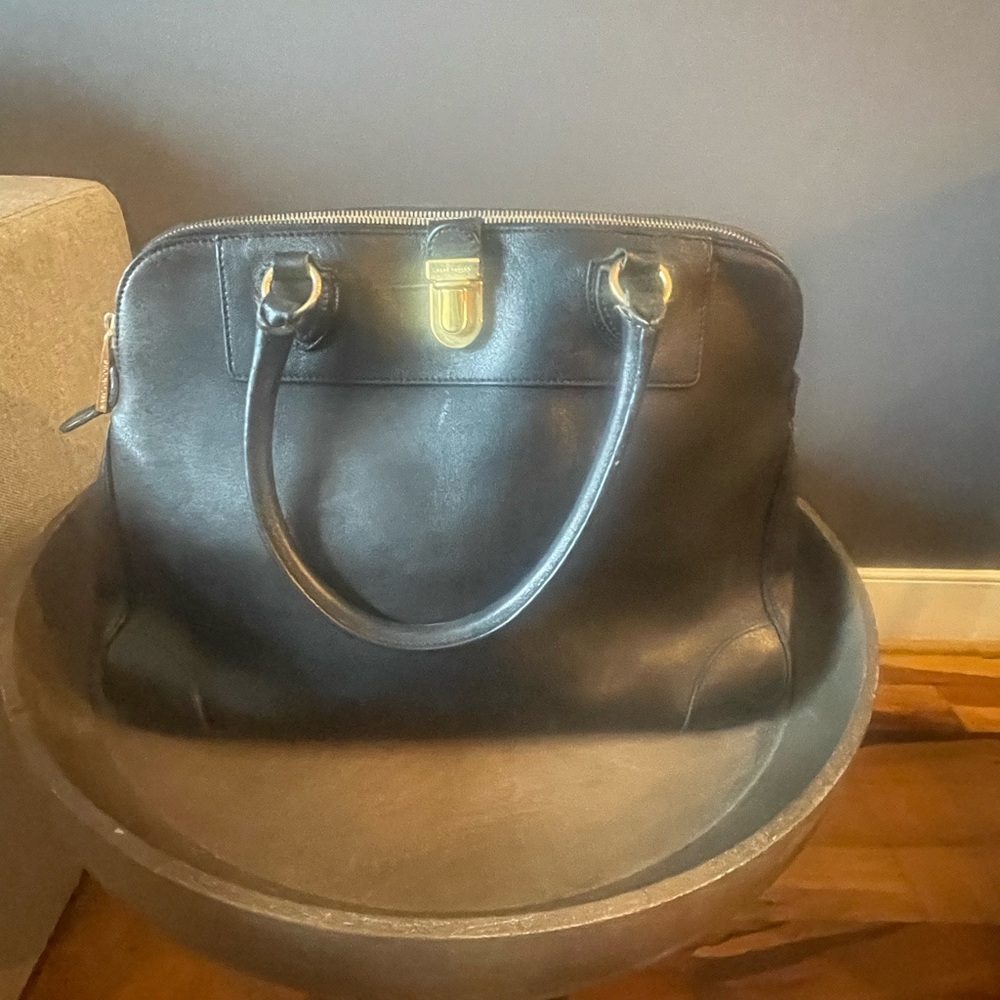 Marc Jacobs Black Leather Bag with Gold Hardware